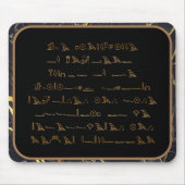 象形文字キャラクター – 黒と金ゴールド大理石 マウスパッド (正面)