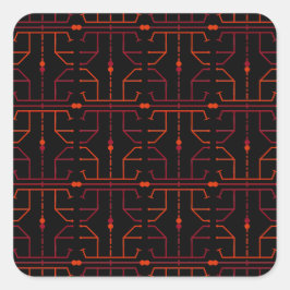 象形文字抽象芸術パターンステッカー スクエアシール