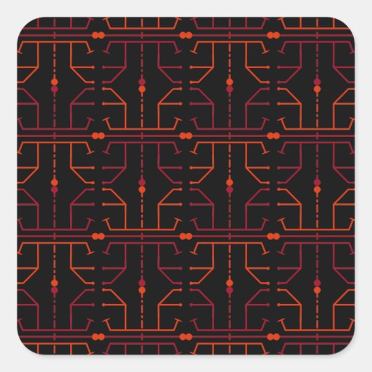 象形文字抽象芸術パターンステッカー スクエアシール (正面)