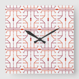 象形文字抽象芸術パターン壁時計 スクエア壁時計