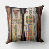 象形文字(pで覆われるエジプトの石棺 クッション (裏面)