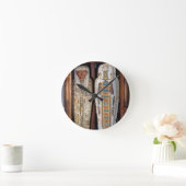 象形文字(pで覆われるエジプトの石棺 ラウンド壁時計 (ホーム)