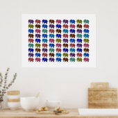 象形模様カラフル ポスター (キッチン)