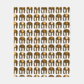 象形茶色の中性線 フリースブランケット (正面)