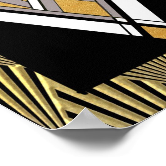 象徴的なアールデコポスター金ゴールド、グレーとブラック。 ポスター (角)