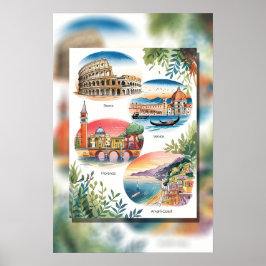 象徴的なイタリアンランドマーク ポスター