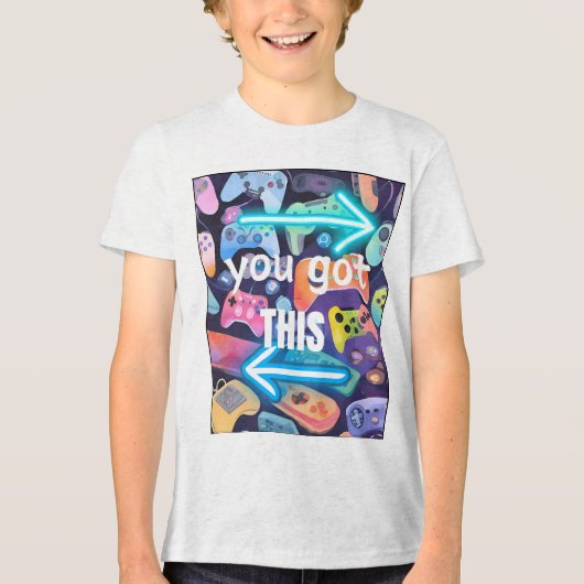 象徴的なゲームコントローラー トライブレンドＴシャツ (正面)