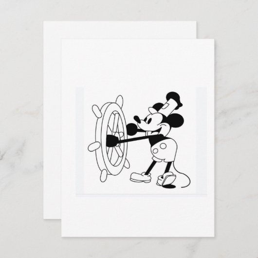 象徴的なスティームボートウィリーデザインおもしろい付きフラットカード シーズンカード (正面/裏面)