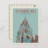 象徴的なドイツ建築ハンブルグシティホールタワー ポストカード (正面/裏面)