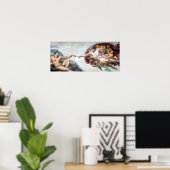 象徴的なミケランジェロのアダム創造 ポスター (ホームオフィス)