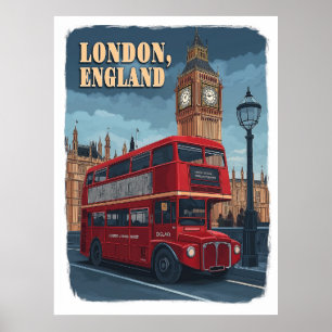 象徴的なロンドン:ヴィンテージ旅行 ポスター
