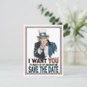 象徴的なヴィンテージアンクルサム卒業日を保存 案内状 (スタンド正面)