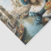 象徴的なヴェネツィア運河を持つノーブル・ヴェネツィアの女性 – 薄葉紙 (詳細)