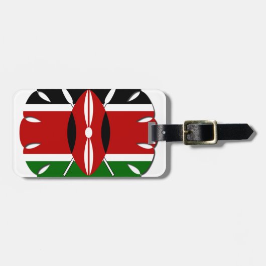 象徴的な地域ケニア共和国国旗のアインスパイアートラクト ラゲッジタグ (正面横)