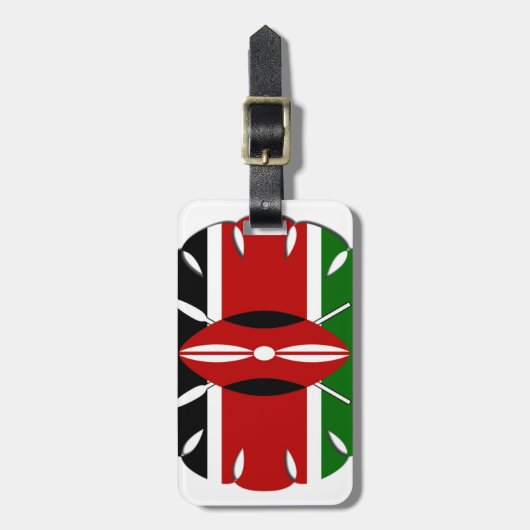 象徴的な地域ケニア共和国国旗のアインスパイアートラクト ラゲッジタグ (正面縦)