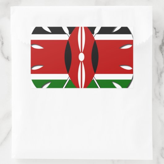 象徴的な地域ケニア共和国国旗のアインスパイアートラクト 長方形シール (バッグ)
