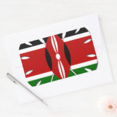 象徴的な地域ケニア共和国国旗のアインスパイアートラクト 長方形シール (封筒)