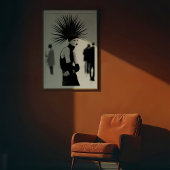 象徴的な存在:前衛的なモノクロファッション ポスター