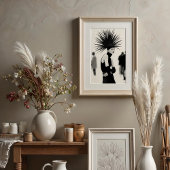 象徴的な存在:前衛的なモノクロファッション ポスター