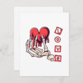 象徴的な愛スケルトンハンド提供ハート エンクロージャーカード (正面/裏面)