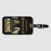 象徴的な旗でエキサイティングなバイクレース! ラゲッジタグ (正面横)