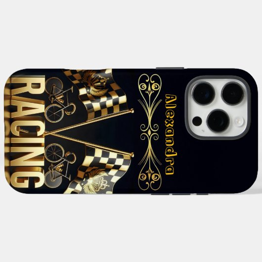 象徴的な旗でエキサイティングなバイクレース! Case-Mate iPhoneケース (裏面 (横))
