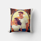 象徴的な映画モーメントTシャツ – 白黒Outli クッション (正面)