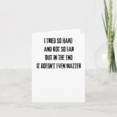 象徴的な歌詞を持つリンキンパーク私は試してみたように懸命と カード (正面)