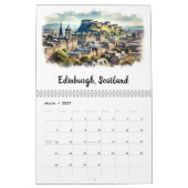 象徴的な水彩都市 カレンダー (3月 2027)