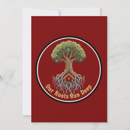 象徴的な生命の家族ツリー「私たちの根は深い」 招待状 (正面)