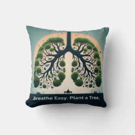 象徴的な緑の木の肺の環境芸術 クッション