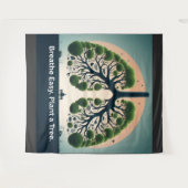 象徴的な緑の木の肺の環境芸術 タペストリー (正面(横))