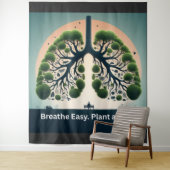 象徴的な緑の木の肺の環境芸術 タペストリー (インサイチュ)