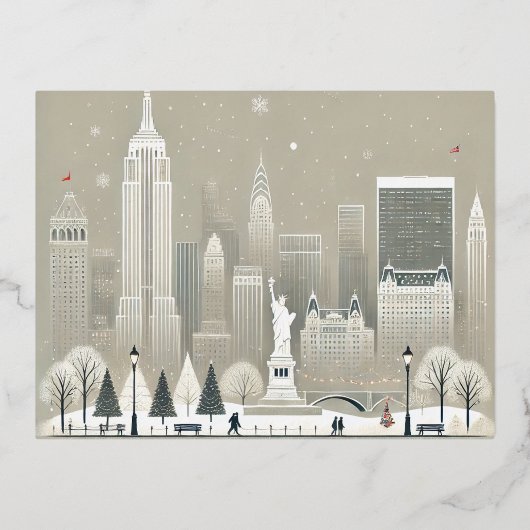 象徴的な自由の女神 & ニューヨークシティのスカイライン ホリデー (正面)