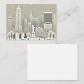象徴的な自由の女神 & ニューヨークシティのスカイライン ホリデー ノートカード (正面/裏面)