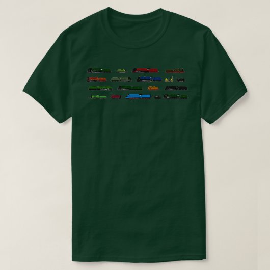 象徴的な英国の蒸気機関車 Tシャツ (デザイン正面)