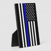 象徴的な薄いブルーラインアメリカ国旗 フォトプラーク (側面)