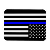 象徴的な薄いブルーラインアメリカ国旗 マグネット (横)