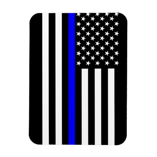 象徴的な薄いブルーラインアメリカ国旗 マグネット (縦)
