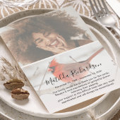 象徴的な赤い(鳥)ショウジョウコウカンチョウ写真追悼碑 サンキューカード