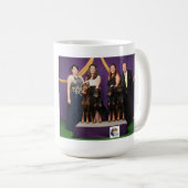 象徴的なDobermansロゴシール コーヒーマグカップ (正面右)