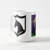 象徴的なDobermansロゴシール コーヒーマグカップ (正面左)