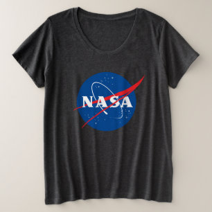 象徴的なNASAウィメンズプラスTシャツ（隕石グレー） プラスサイズTシャツ