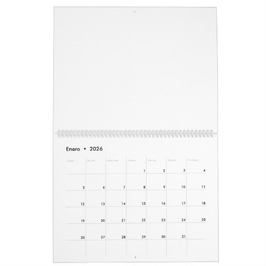 象徴的なNASAカレンダースペインの（スペイン） カレンダー (1月 2026)