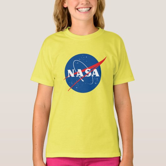 象徴的なNASAガールズコットンTシャツ（サンイエロー） Tシャツ (正面)