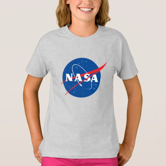 象徴的なNASAガールズコットンTシャツ（マーキュリーグレー） Tシャツ (正面)