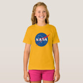 象徴的なNASAガールズコットンTシャツ(土星金ゴールド) Tシャツ (正面フル)