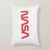 象徴的なNASAサーカロケット白いグレードA綿 アクセントクッション (正面(垂直))