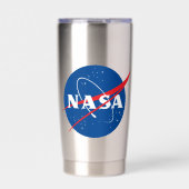 象徴的なNASAタンブラー水ボトル（水銀グレー） 保温保冷タンブラー (正面)