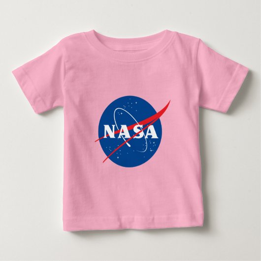 象徴的なNASAベビーシアルピンクTシャツ ベビーTシャツ (正面)